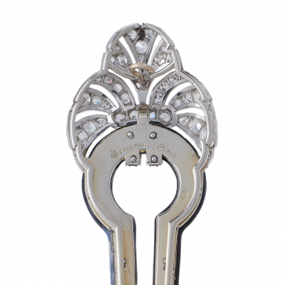  Boucheron Boucheron Paris Art Deco Diamond and Black Enamel Brooch
