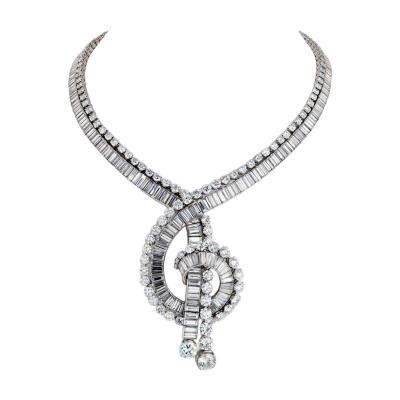  Boucheron Music Platinum 1960s 111 Carat Magnificent Musical Note Diamond Necklace
