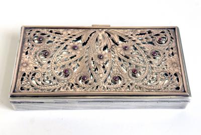  Boucheron Oversized Vintage French Silver Compact Case by Boucheron