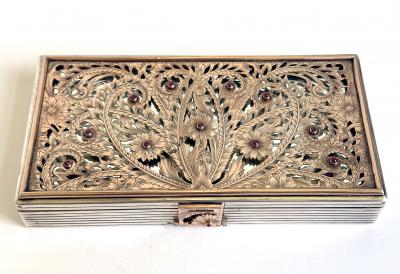  Boucheron Oversized Vintage French Silver Compact Case by Boucheron