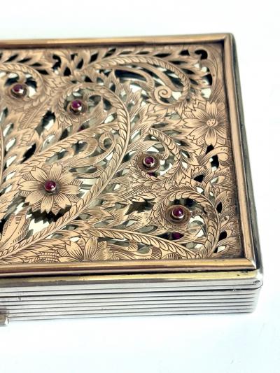  Boucheron Oversized Vintage French Silver Compact Case by Boucheron