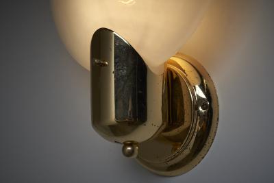  Boulanger Mid Century Brass and Hand Blown Glass Wall Sconce 1960s