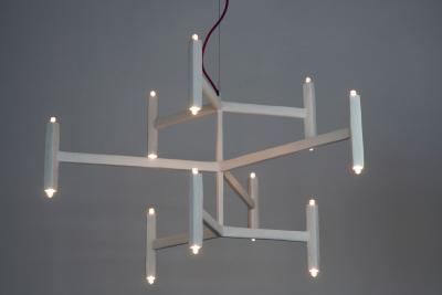  Bourgeois Boheme Atelier 9 arm Geometric Plaster Chandelier Nation Chandelier