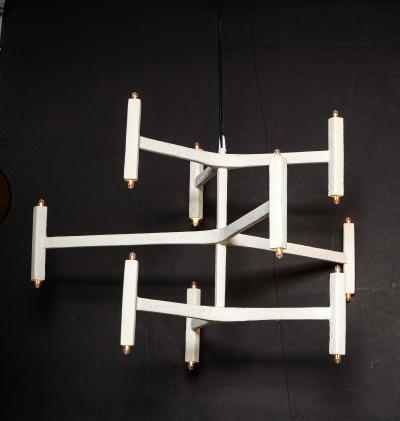  Bourgeois Boheme Atelier 9 arm Geometric Plaster Chandelier Nation Chandelier