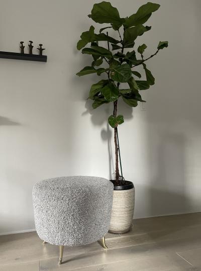  Bourgeois Boheme Atelier Arc Poof Silver Boucle Upholstery