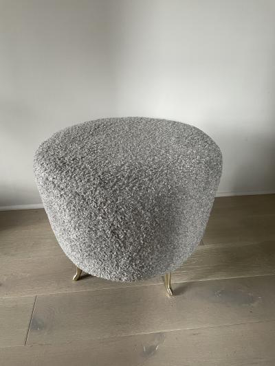  Bourgeois Boheme Atelier Arc Poof Silver Boucle Upholstery