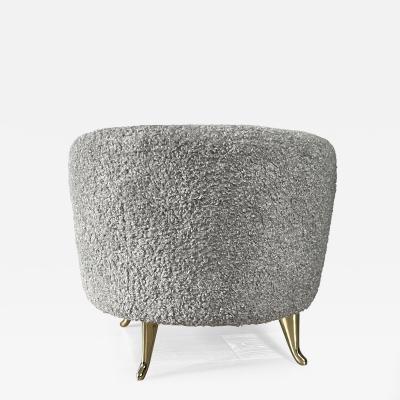  Bourgeois Boheme Atelier Arc Poof Silver Boucle Upholstery