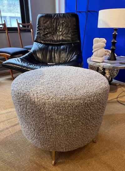  Bourgeois Boheme Atelier Arc Poof Silver Boucle Upholstery