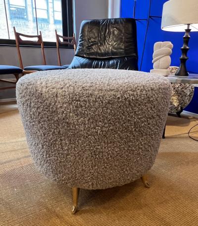  Bourgeois Boheme Atelier Arc Poof Silver Boucle Upholstery