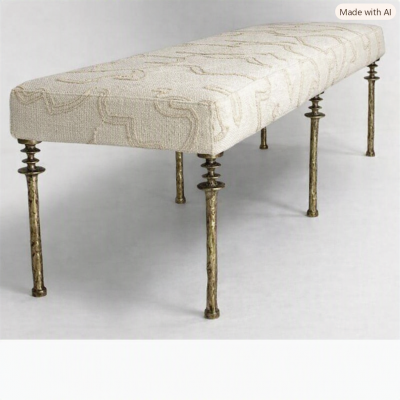  Bourgeois Boheme Atelier Gold Bronze Organic Leg Design Bench Sorgue Bench by Bourgeois Boheme Atelier 