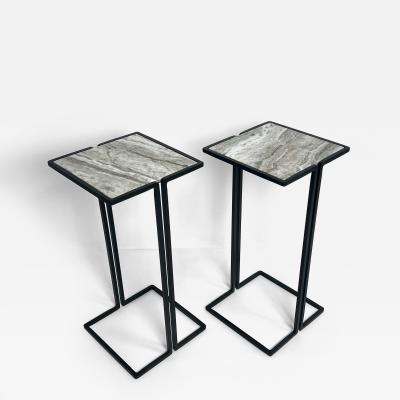  Bourgeois Boheme Atelier Nantes Side Tables Caramel marble by Bourgeois Boheme Atelier