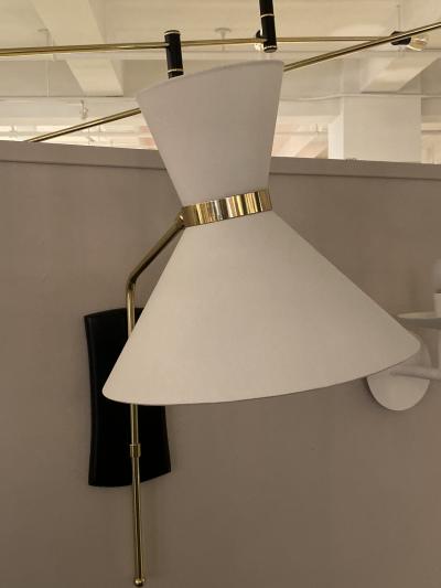  Bourgeois Boheme Atelier Pair of Bastille Sconce White linen shades