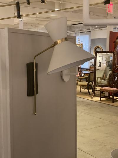  Bourgeois Boheme Atelier Pair of Bastille Sconce White linen shades