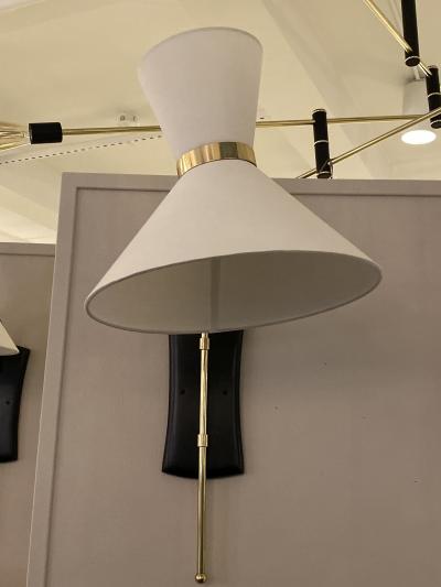  Bourgeois Boheme Atelier Pair of Bastille Sconce White linen shades