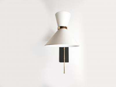  Bourgeois Boheme Atelier Pair of Bastille Sconce White linen shades