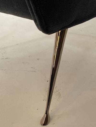  Bourgeois Boheme Atelier Pair of Briance Chairs Black Nickel Legs