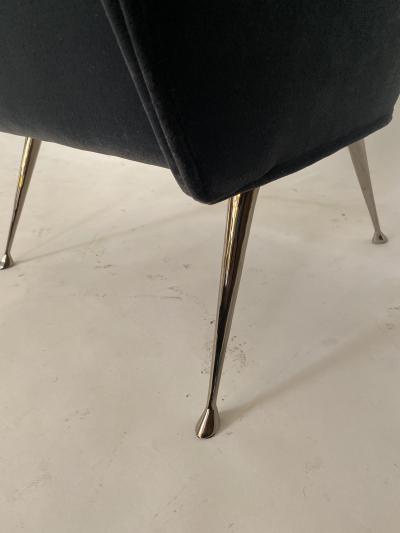  Bourgeois Boheme Atelier Pair of Briance Chairs Black Nickel Legs