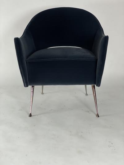  Bourgeois Boheme Atelier Pair of Briance Chairs Black Nickel Legs