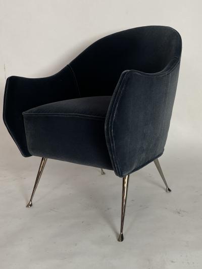  Bourgeois Boheme Atelier Pair of Briance Chairs Black Nickel Legs