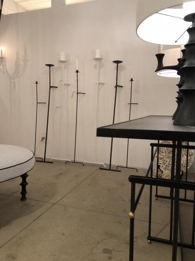  Bourgeois Boheme Atelier Pair of Bronze Font Albe Sconces