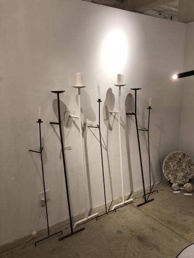  Bourgeois Boheme Atelier Pair of Bronze Font Albe Sconces