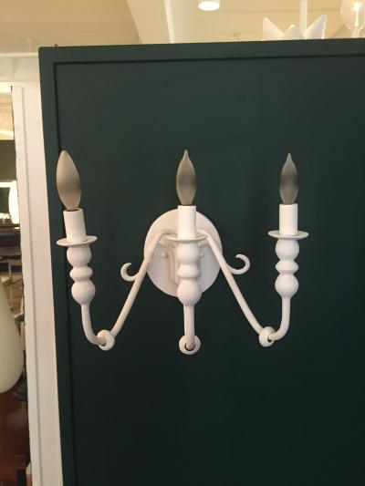  Bourgeois Boheme Atelier Pair of Decorative Plaster Wall Sconces 3 Arms