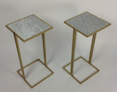 Bourgeois Boheme Atelier Pair of Nantes Side Tables Model D Brass