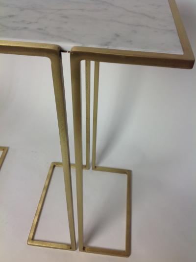  Bourgeois Boheme Atelier Pair of Nantes Side Tables Model D Brass