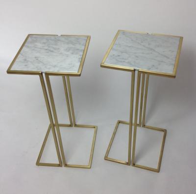  Bourgeois Boheme Atelier Pair of Nantes Side Tables Model D Brass
