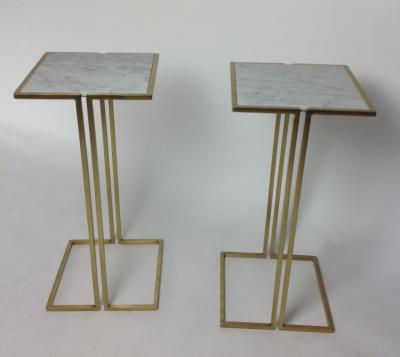  Bourgeois Boheme Atelier Pair of Nantes Side Tables Model D Brass