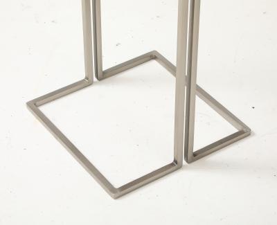  Bourgeois Boheme Atelier Pair of Nantes Side Tables Satin Nickel