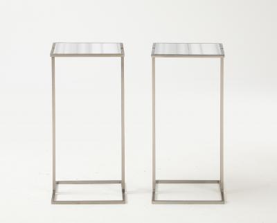  Bourgeois Boheme Atelier Pair of Nantes Side Tables Satin Nickel