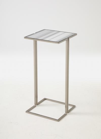  Bourgeois Boheme Atelier Pair of Nantes Side Tables Satin Nickel