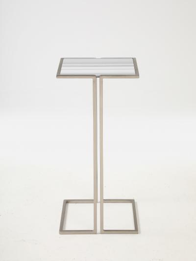  Bourgeois Boheme Atelier Pair of Nantes Side Tables Satin Nickel