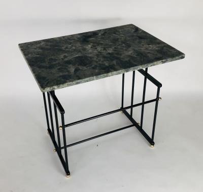  Bourgeois Boheme Atelier Pair of Plassance Side Tables Crystalized Marble Top
