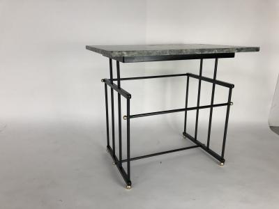  Bourgeois Boheme Atelier Pair of Plassance Side Tables Crystalized Marble Top