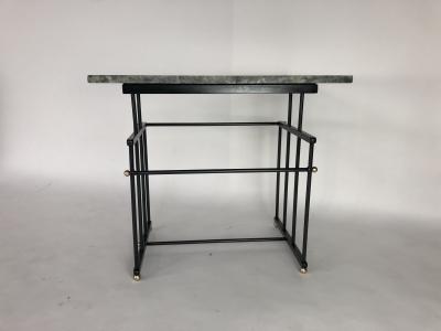  Bourgeois Boheme Atelier Pair of Plassance Side Tables Crystalized Marble Top