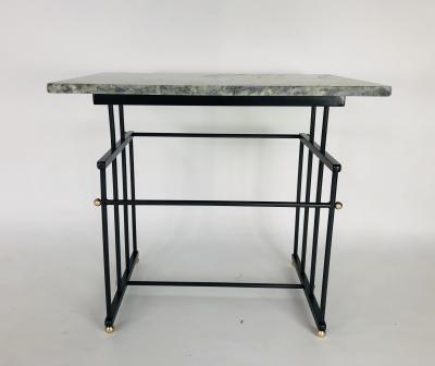  Bourgeois Boheme Atelier Pair of Plassance Side Tables Crystalized Marble Top