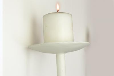  Bourgeois Boheme Atelier Pair of Plaster of Paris Font Able Candle Sconce