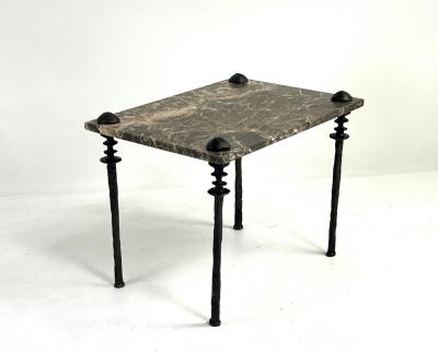  Bourgeois Boheme Atelier Pair of Sorgue Side Tables Brown Marble tops