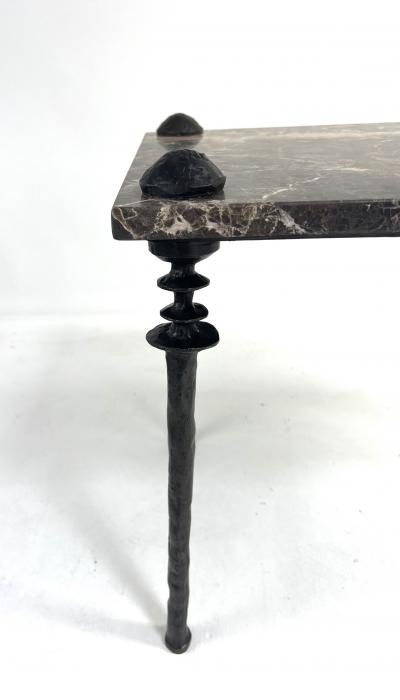  Bourgeois Boheme Atelier Pair of Sorgue Side Tables Brown Marble tops