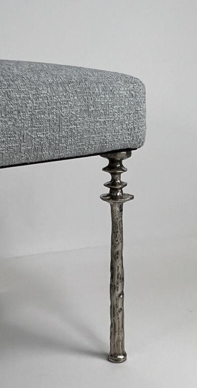  Bourgeois Boheme Atelier Pair of Sorgue Stools White Bronze