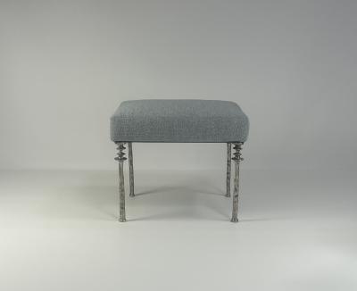  Bourgeois Boheme Atelier Pair of Sorgue Stools White Bronze