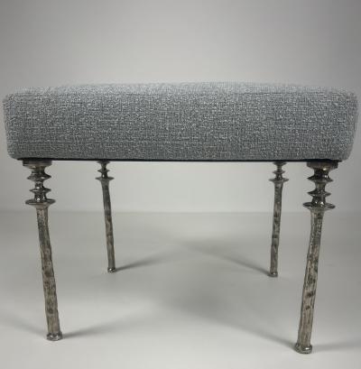  Bourgeois Boheme Atelier Pair of Sorgue Stools White Bronze