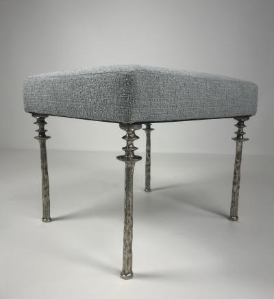  Bourgeois Boheme Atelier Pair of Sorgue Stools White Bronze