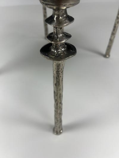  Bourgeois Boheme Atelier Pair of Sorgue Stools White Bronze