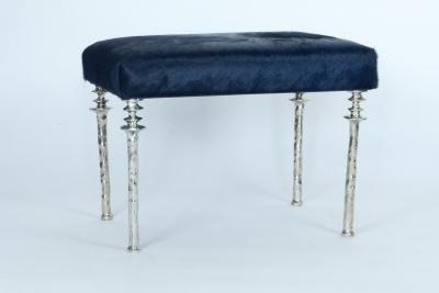  Bourgeois Boheme Atelier Silver Bronze Sorgue Bench by Bourgeois Boheme Atelier
