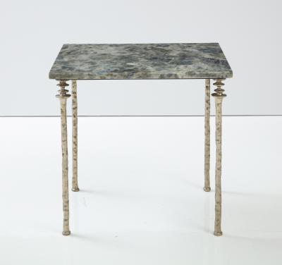  Bourgeois Boheme Atelier Single Sorgue Side Table White Bronze Legs