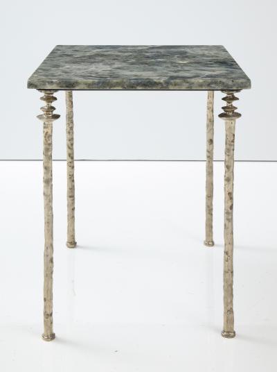  Bourgeois Boheme Atelier Single Sorgue Side Table White Bronze Legs