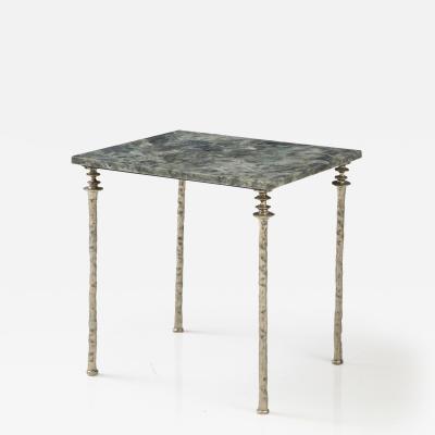  Bourgeois Boheme Atelier Single Sorgue Side Table White Bronze Legs